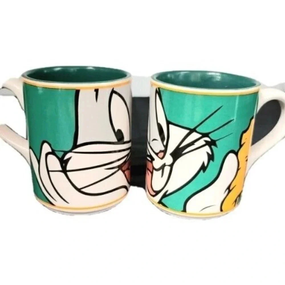 Warner Brothers Looney Tunes Bugs Bunny Coffee Mug Cup By Gibson 12oz 1998 Set 2